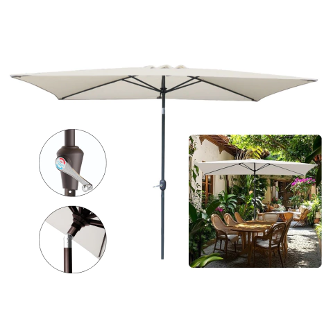 SOMBRILLA DE CENTRO 2 X 3 M NATURAL - comprar online