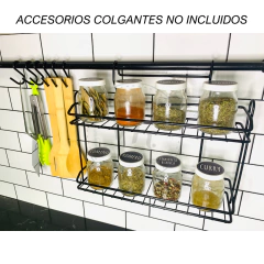 BARRAL DE COCINA CON SOPORTES 60 CM NEGRO en internet