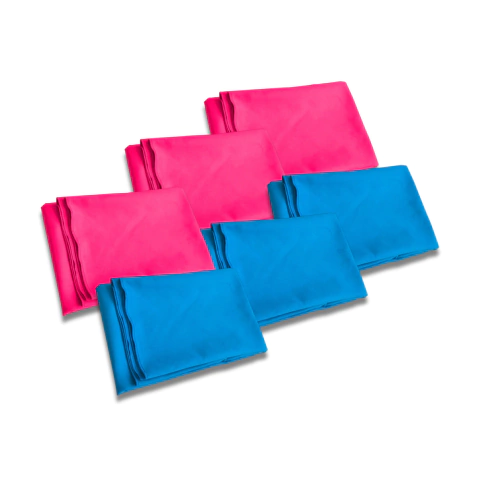 6 TOALLON SECADO RAPIDO 80X130CM - 3 CELESTE 3 ROSA - comprar online