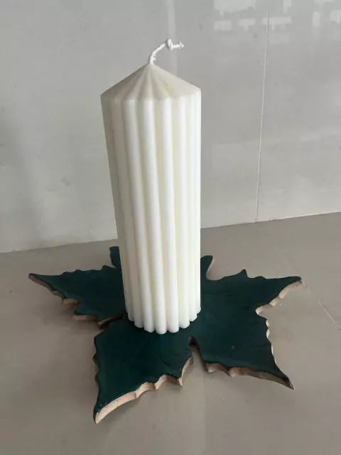 Porta vela - folhas verde - comprar online