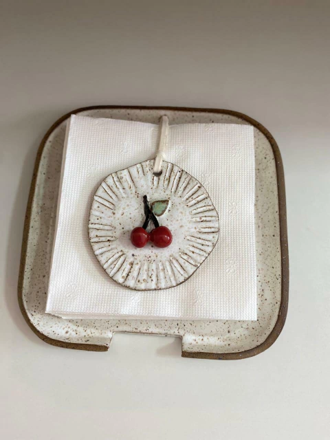 porta guardanapos G com abas - Cereja - comprar online