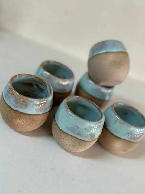 Jogo de copinhos para Saquê/Cachaça - Azul - comprar online