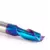 Fresa de 2 cortes HRC65 com acabamento em azul e roxo, ideal para trabalhos em inox e aço.