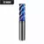 Fresa 4 cortes HRC65 de 8mm com acabamento em azul e corpo metálico