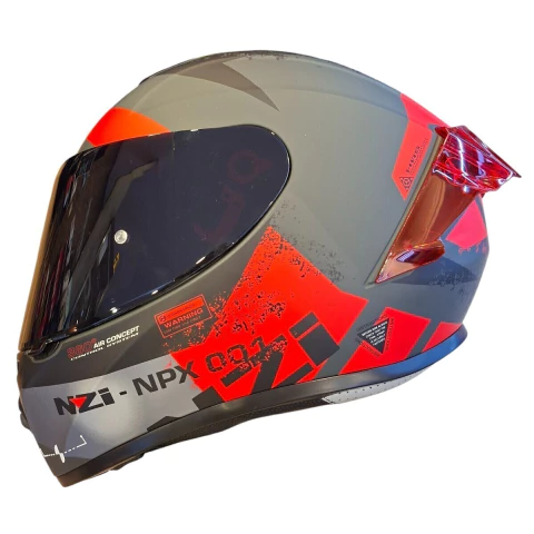 Casco Integral Nzi Trendy 3 Canadian Antracite Rojo + 2 Visores Alerón Vxv - comprar online