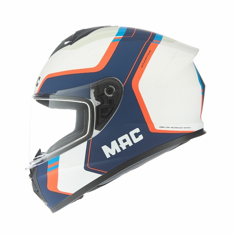 Casco Moto Integral Mac Starter Ff801 Qurbik Blanco Azul Vxv - comprar online