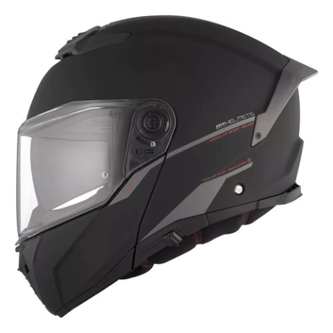 Casco Moto Rebatible Mt New Atom 2 Solid A1 Negro Mate Vxv