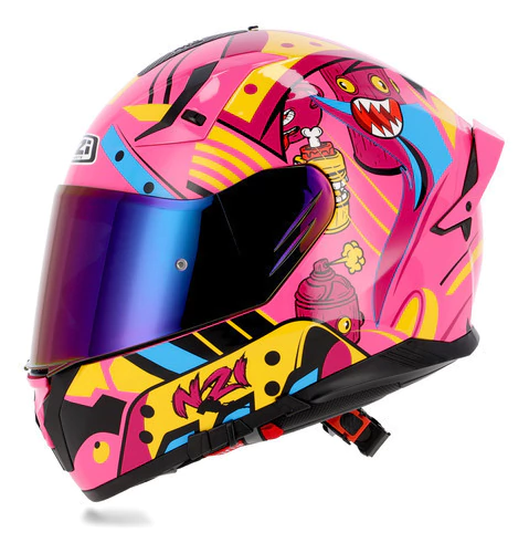 Casco Moto Nzi Go Rider Stream Spray Doble Visor Vxv