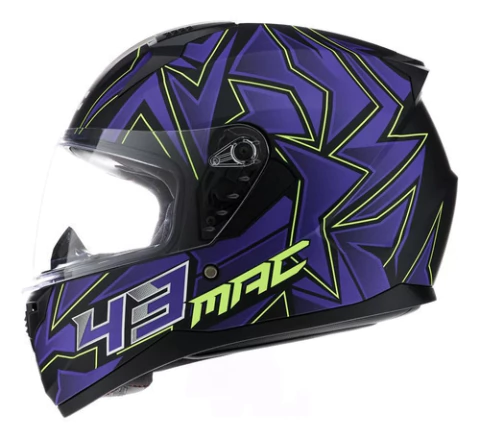 Casco Moto Mac Bass Kinks Integral Simple Visor Vxv