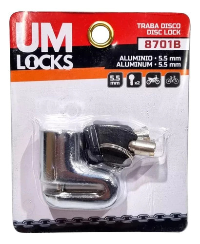 Traba Disco Bici Moto Um Locks 5.5mm Bolsillo Vxv