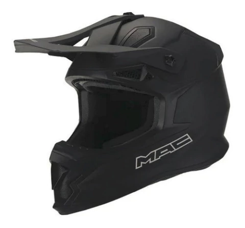 Casco Moto Integral Cross Mx Mac Virtus Solid Negro Mate Vxv