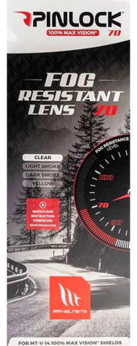 Pinlock Mt Modelo Casco Thunder 4 STINGER 2 V-28B Transparente Vxv