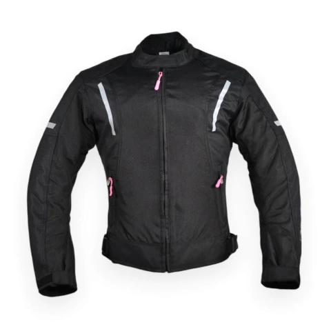 Campera Corta Moto Mujer Ruder Gospa Negra Rosa Cordura Protecciones vxv