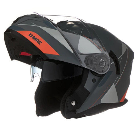 Casco Moto Rebatible Mac Blaze Magma Gris Naranja Mate Vxv - comprar online