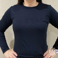 Blusa Básica Flame, Preta, Malha Viscose Elastano, Manga Longa, Plus Size, Mirasul BM0647P