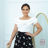 Blusa Branca, em Ribaninha Malha, Ciganinha, Babados com Entremeios, Elástico Ombro, Enncante BM1168B