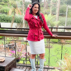 Parka em Scuba Suede, Vinho, Bolsos, Fechamento em Botão Frente, Punho e Bolsos, Ajuste Cintura, FGStarr BM1090V na internet
