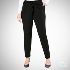 Calça Fusô Fashion, Preta, Malha Vogue, Skyne, Bolso, Elástico Cós Frontal, Cinto Fixo, Mirasul BM0829 - comprar online