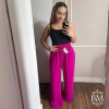 Calça Pantalona, em Air Flow Duna, Fúcsia, Elástico Cintura, Bolsos, Forro, BM1150F