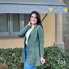 Maxi Blazer, Neoprene, Verde Militar, Corte Laser, Collucci BM1182V na internet