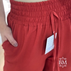 Calça Pantalona, em Air Flow Duna, Terracota, Elástico Cintura, Bolsos, Forro, BM1150T na internet
