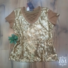 Blusa Paetê Detalhe Trançado Decote Monia BM0427