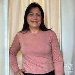 Blusa Básica Flame, Rosa, Malha Viscose Elastano, Manga Longa, Mirasul BM0646