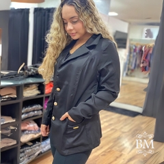 Blazer Comprido, Preto, Crepe, Botões, Bolsos, Feminine BM0987 - comprar online