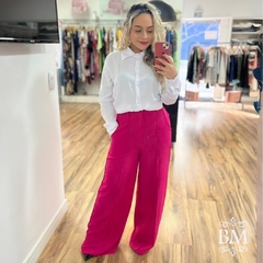 Pantalona Crepe, Pink, Vinco, Elástico Cós, Bolso, Passador Cinto , BM0965R na internet