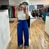 Calça Pantalona, em Air Flow Duna, Royal, Elástico Cintura, Bolsos, Forro BM1150R