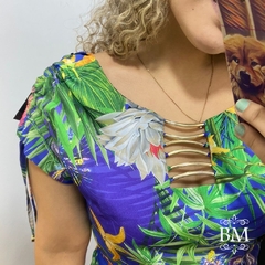 Vestido em Crepe, Tubinho, Detalhe em Metal Decote, Cassia Segeti BM0516 - comprar online
