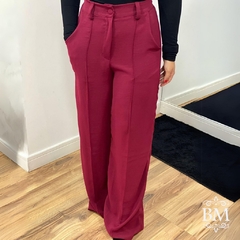 Pantalona Crepe, Marsala, Vinco, Elástico Cós, Bolso, Passador Cinto BM0965M na internet
