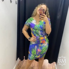 Vestido em Crepe, Tubinho, Detalhe em Metal Decote, Cassia Segeti BM0516