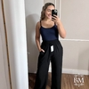 Calça Pantalona, em Air Flow Duna, Preta, Elástico Cintura, Bolsos, Forro, BM1150P