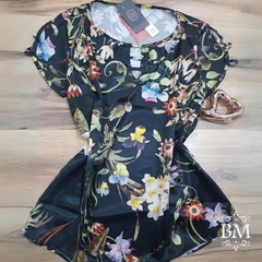 Blusa Flórida, Cetim, Estampada Monia BM0454 na internet