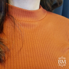 Blusa em Malha Canelada, Ferrugem, Manga Longa, Boni´ta BM0681 - comprar online