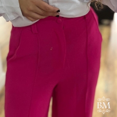 Pantalona Crepe, Pink, Vinco, Elástico Cós, Bolso, Passador Cinto , BM0965R - BellaMolina Modas