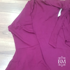 Blusa Imengart Bordô Malha, Manga Longa Sino Quintess BM0426 - comprar online