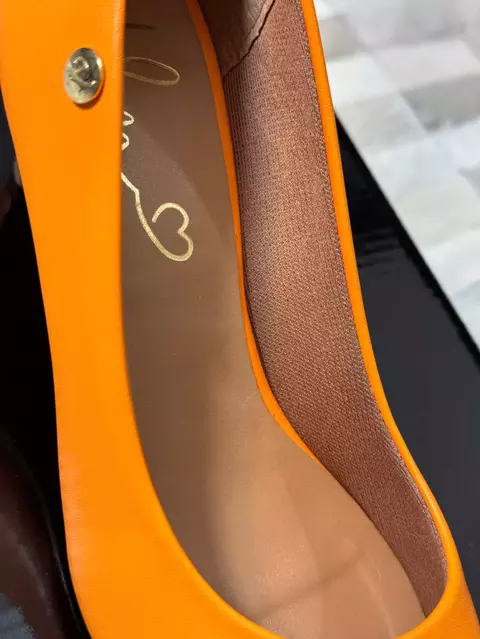 Scarpin Feminino Salto Médio 7cm Tangerina