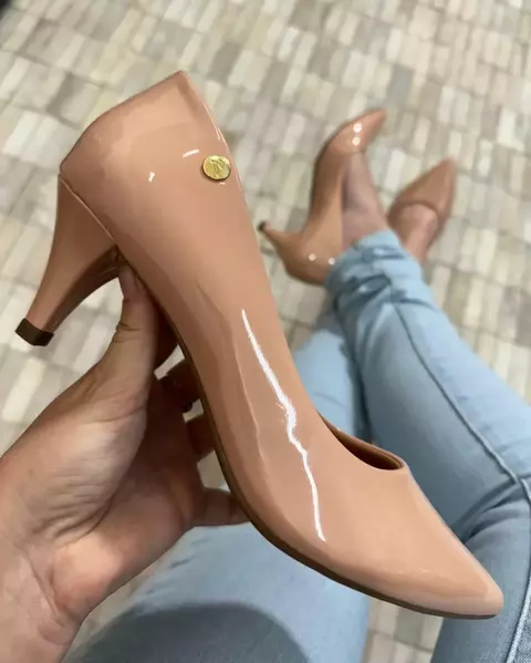 Scarpin Feminino Salto Baixo 5cm Nude