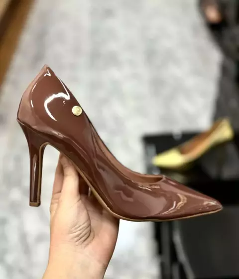Scarpin 9cm Cacau Verniz