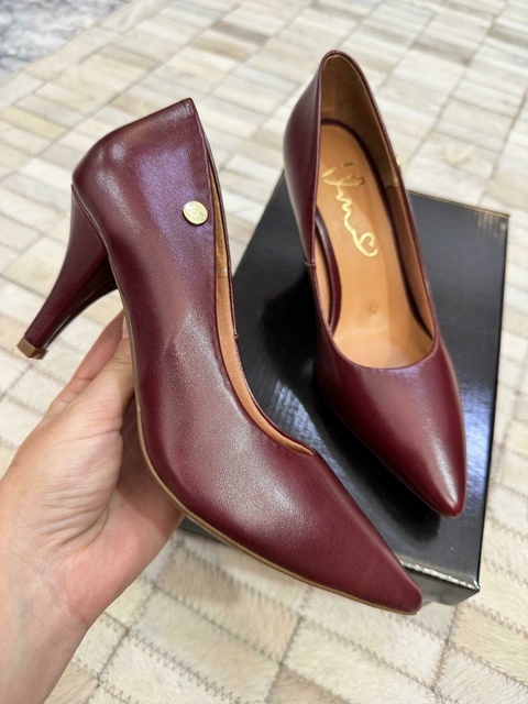 Scarpin Feminino Salto Médio 7cm Vinho Bordô Fosco - comprar online