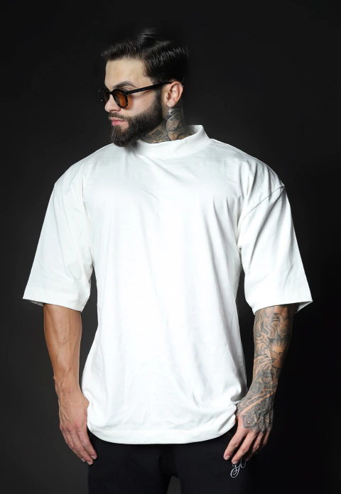 CAMISETA OVERSIZED GOLA ALTA MALHA PREMIUM | TRAPP
