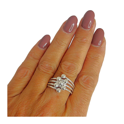 ANILLO CON BOLITAS / PLATA 925 - comprar online