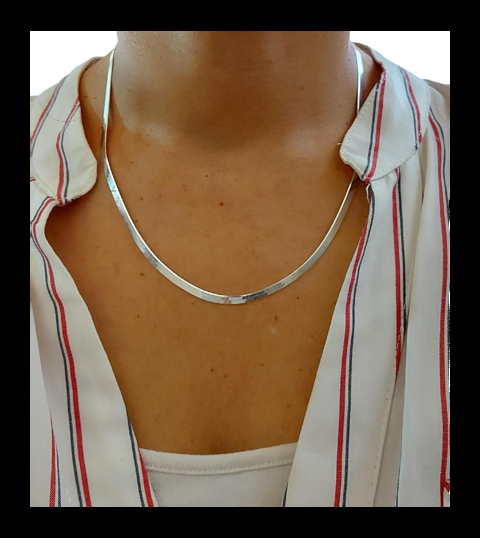 CADENA PLATA 925 ITALIANA CHATA 4MM POR 50CM