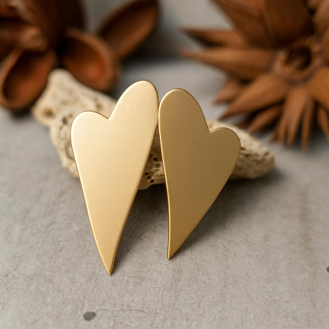 BRINCO CORAÇÃO ASSIMÉTRICO DOURADO - comprar online