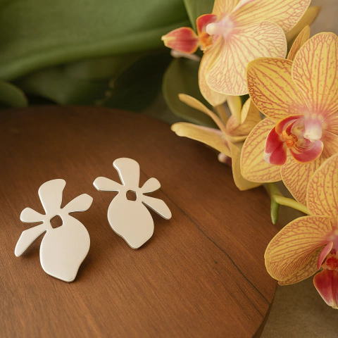 BRINCO ORQUÍDEA PRATEADO - comprar online