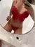 Lingerie em renda vermelha sem bojo