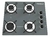 Anafe a gas (envasado) Chamalux 4 bocas ultra chama gris 127V/220V