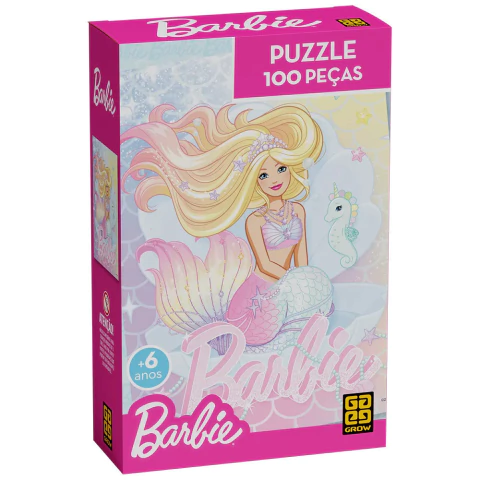 PUZZLE BARBIE - BRILHANTE - QUEBRA-CABEÇA 100 PEÇAS - GROW